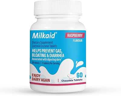 Milkaid Lactase Enzyme Chewable Tablets 3000 ALU 60 pc Gluten Free Vegan