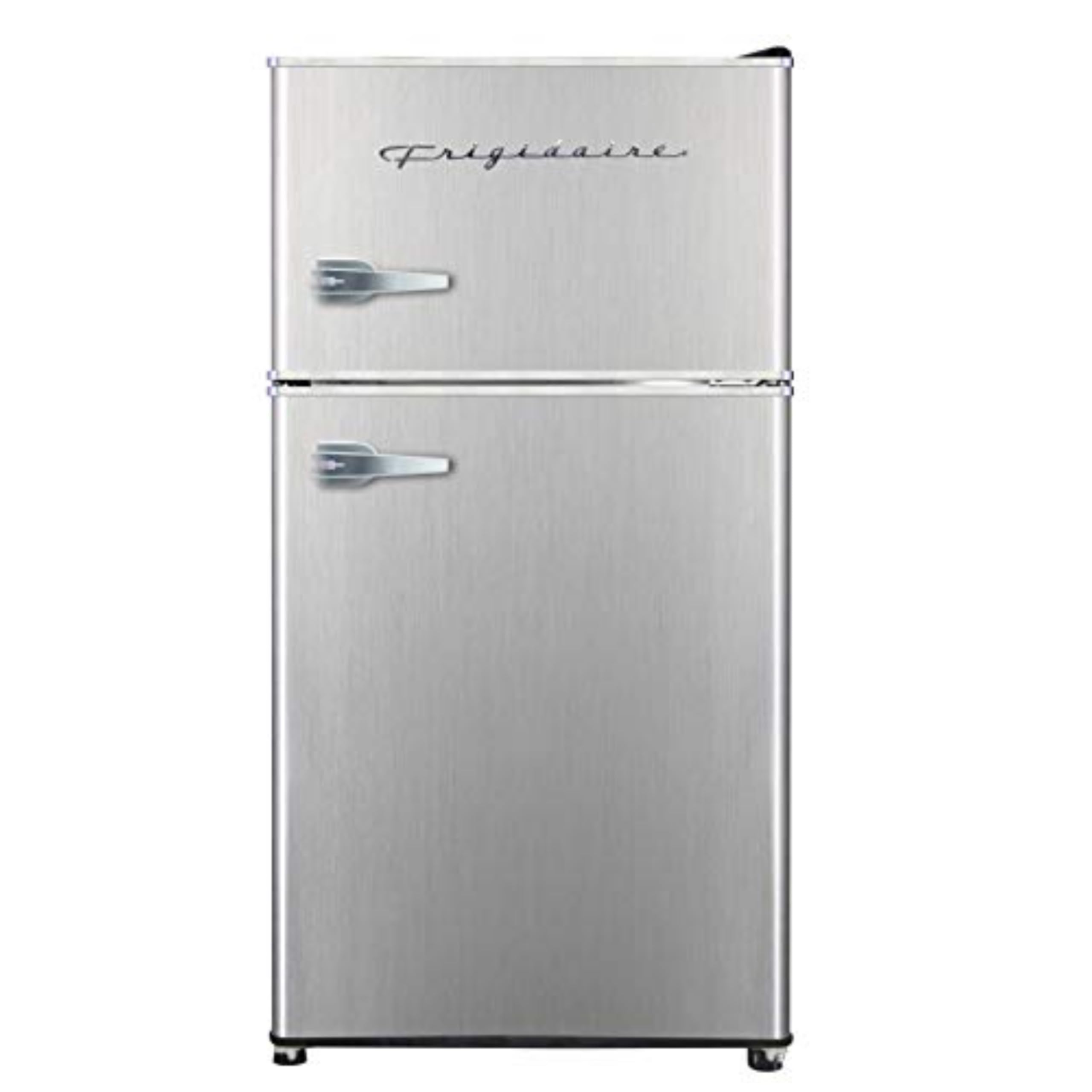 Photo 1 of **see notes**Frigidaire EFR3A1 Compact Small Top-Freezer Refrigerator, Stainless Steel Mini Bar Fridge, Platinum Series-21.26" D x 17.83" W x 33.5" H, 3.2 cu ft Double Door
