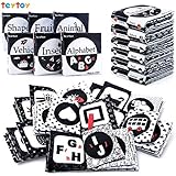 teytoy My First Soft Book, 6 PCS Nontoxic Fabric Baby Cloth Activity Crinkle Soft Black and White Books for Infants Boys and Girls Early Educational Toys Perfect for Baby Shower