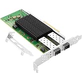 Euqvos PCIe Ethernet Network Card for Intel E810-XXVDA2 E810 Chipset PCIe 4.0 X8 25Gb Dual Port SFP28 LAN Card Support Windows Server/Windows/Linux/VMware/ESX