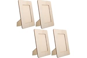 NUOBESTY Diy Wooden Picture Frames for Crafts Unfinished Wood Photo Frame Bulk Paintable Standing Holder for Art Projects, Sc