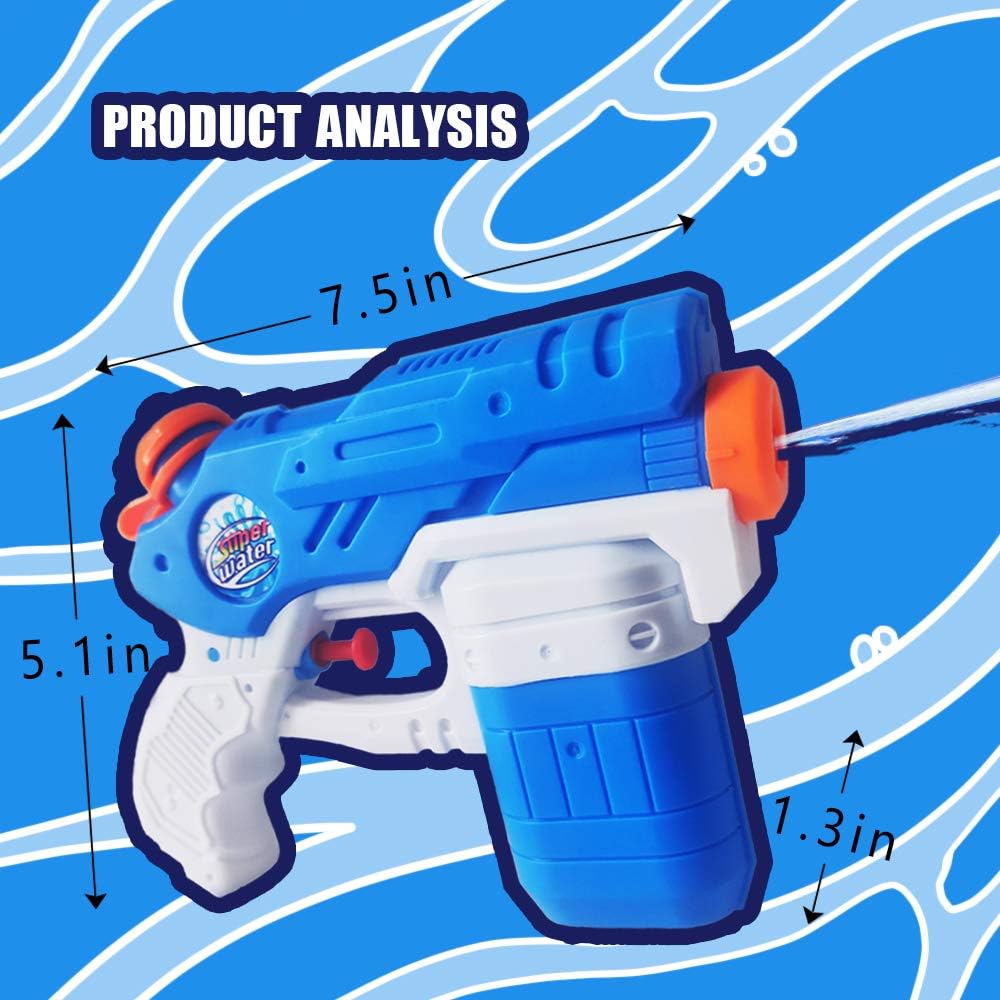 Seanrui Water Guns for Kids,8 Pack Super Squirt Guns 220CC Capacity 15-20 Feet Shooting Range, Toys Gifts for Boys Girls Children Summer Swimming Pool Beach Water Fighting Play Toys: Toys & Games