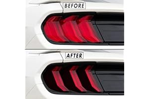SlickMod PreCut Black Vinyl for 2018-2021 Ford Mustang Tail Light (4. Taillight Cutout, Gloss Black)
