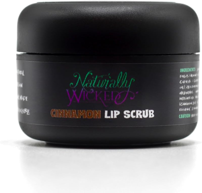 Naturally Wicked Cinnamon Lip Scrub Natural Vegan Sugar Exfoliant 15ml