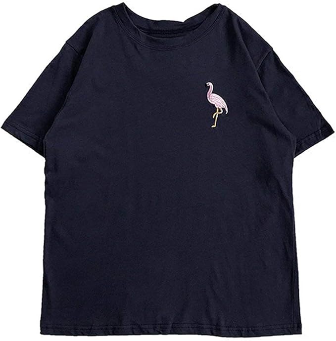Amazon Dokuichigo 韓国ファッション 半袖tシャツ レディース トップス フラミンゴ オルチャン 原宿系 夏 Xlサイズ ネイビー Tシャツ カットソー 通販 Amazon Dokuichigo 韓国ファッション 半袖tシャツ レディース トップス フラミンゴ オルチャン 原宿系 夏 Xlサイズ ネイビー Tシャツ カットソー 通販