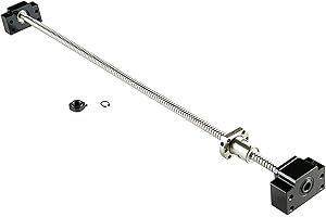 GUWANJI 25mm Ballscrew SFU2505-1600mm + BK/BF20 End Support, Ball Screw RM2505 with End Machined Length Approx 63 inch/1600mm for CNC Machine and 3D Printer