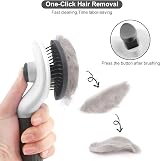 YETEE Cat Dog Brush Self Cleaning Grooming Tool Grey view 3