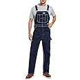 HISEA Men's Denim Bib Overalls, Men's Overalls Workwear with Adjustable Straps and Convenient Tool Pockets