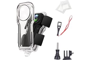 BIRGIPAR Waterproof Case for Insta360 One RS 1-Inch 360 Edition,Underwater Diving Protective Housing 40M with Invisible base-12 pcs Anti Fog Slice Accessories