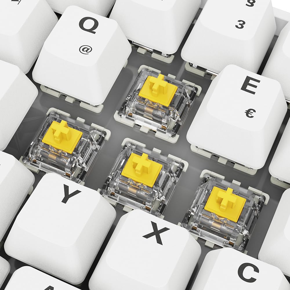 Sharkoon Skiller SGK50 S4 Gen2 PBT, weiß, Gateron G-Pro Yellow, 60% DE-Layout 8