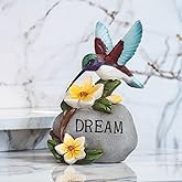 ICE ARMOR Hand Painted 6.5"H Hummingbird with Dream Stone Figurine Statue Sculpture Ornament Decoration Home/Room Decor Unique Gift Ideas for Housewarming Holidays Birthdays Great Collectible Addition