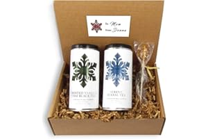 La Tea Dah Winter Wonderland Tea Gift Set - Spicy Snowflake Vanilla Chai Tea: Assam Organic Black Tea & Serene Snowflake Herbal Tea Blend: Valentine Day Gift: 24 Tea Bags: 48 Servings.