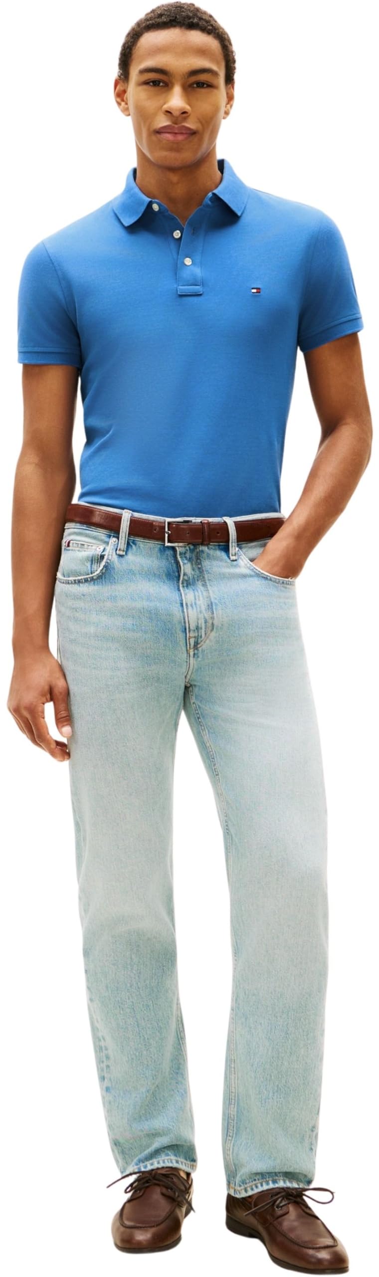 Tommy Hilfiger Herren 1985 Slim Polo MW0MW17771 S/S Polo, Blau, L 3