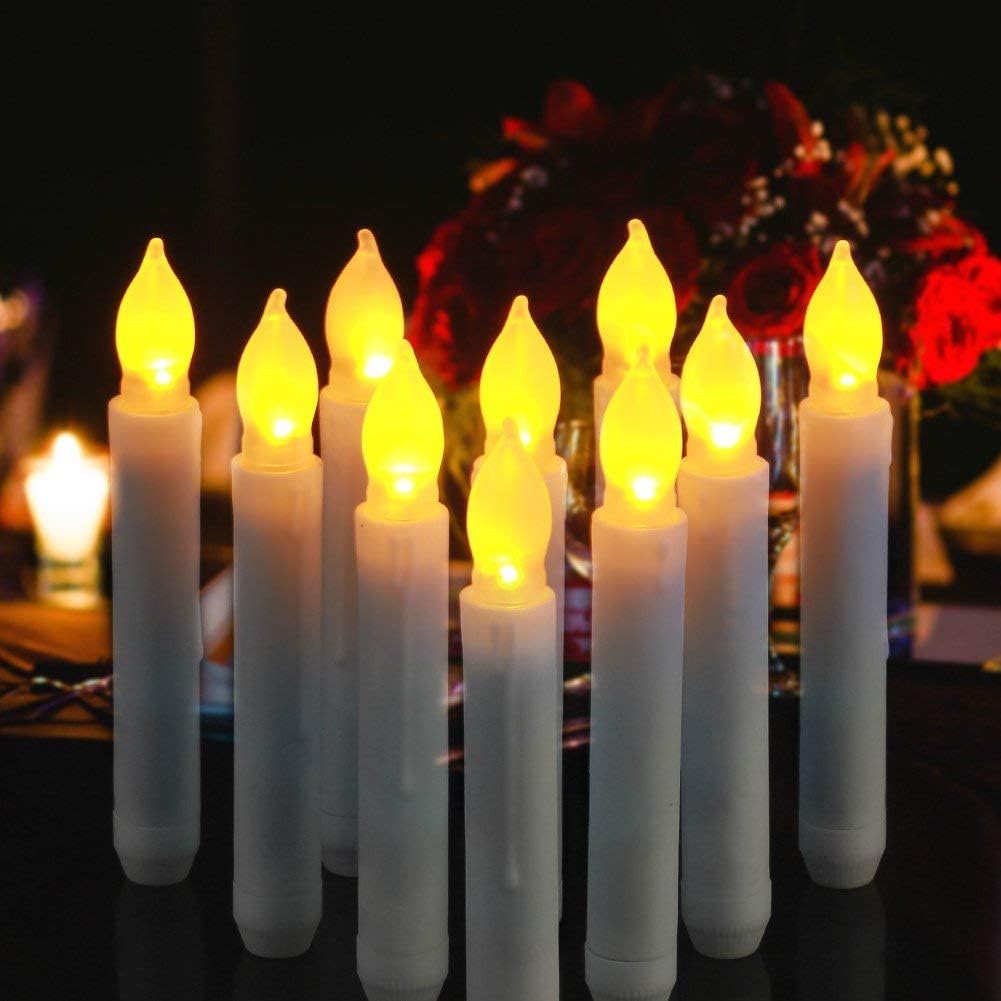 Werded LED Flameless Candles, 12 PCS Pillar Flickering Flameless Real Wax Moving Wick LED Candle for Home/Party/Halloween/Christmas/Wedding Decor (0.79 x 6.5 Inch, Batteries Not Included) - Image 3