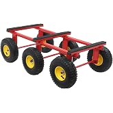 1200LBS Capacity 6-Wheel All-Terrain Dolly, Heavy Duty Dolly Cart with 10" Inflatable Tires - Yard Wagon for Moving, All-Terrain Utility Cart with Removable Frame, Furniture Appliance Hand Truck