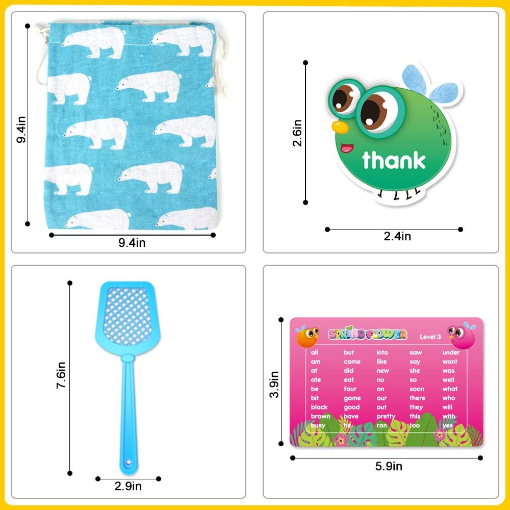 SpringFlower Sight Word Game, Swat a Sight Word Educational Toy for Age of 3,4,5,6 Year Old Kids, Boys & Girls,Homeschool ,Visual, Tactile and Auditory Learning, 120 Pieces: Toys & Games