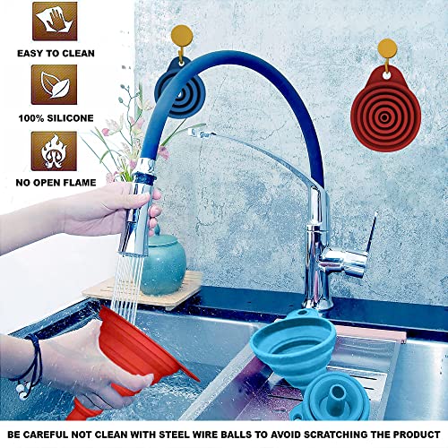 BULBOUS Funnels for Filling Bottles Food Grade Silicone Canning Funnels for Kitchen UseSmall