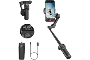 AOCHUAN Smart X2 Gimbal Stabilizer, 3-axis Smartphone Gimbal Built-in 20cm Extension Rod, Portable Smart Tripod w/OLED Screen
