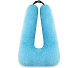 Swemos Travel Pillow, Car Pillow for Kids & Adults - Ergonomic Travel Pillows Sleeping Aid for Neck & Body Support, Car Travel Essentials Pillow on Road Trips-Gray (Blue)