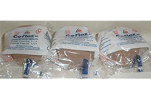 ANDOVER CO-FLEX NL 2x5Yds Tan Flesh 3-PACK Cohesive Flexible Elastic Latex Free Bandage Compression Self Adherent Wrap Adults Children Animals Pets Cats Dogs Horses 5200TN by Coflex