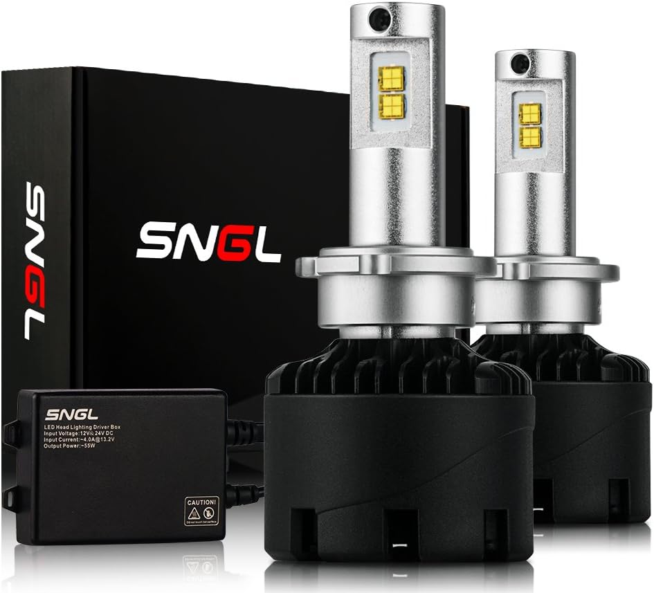 SNGL D4R D4S D2R D2S LED Headlight Bulb Low Beam/High and Low Beam Super Bright - 110w 12,400Lm - 6000K Bright White