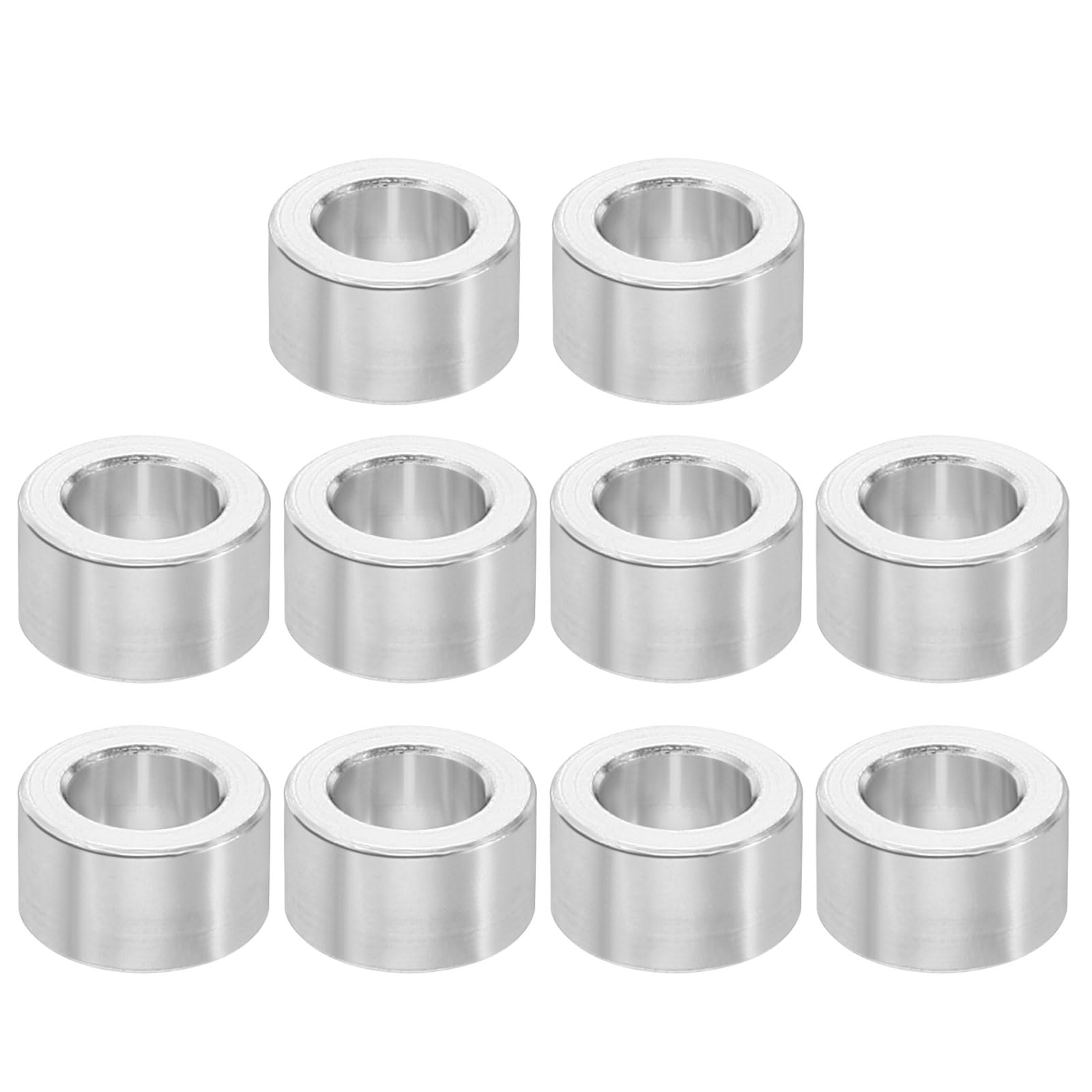 PATIKIL M4 Aluminum Spacers, 10 Pcs Metal Spacer Aluminum 4.1mm ID x 7mm OD x 4mm L Aluminum Spacer Screw Standoff Round for 5/32inch or M4 Screw Bolts