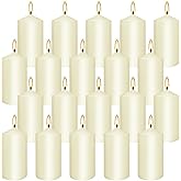 Set of 20| “2x4” Tall Ivory Pillar Candles, Unscented. Buy Bulk. Great for Home Decor, Weddings, Spas, Parties.