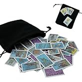 Tiny Tarot Card Set &ndash; 78 Miniature Finger-Sized Cards, Portable and Durable, Beautifully Designed with Thick Cards, Includes Plastic Box and Mesh Bag for Easy Storage