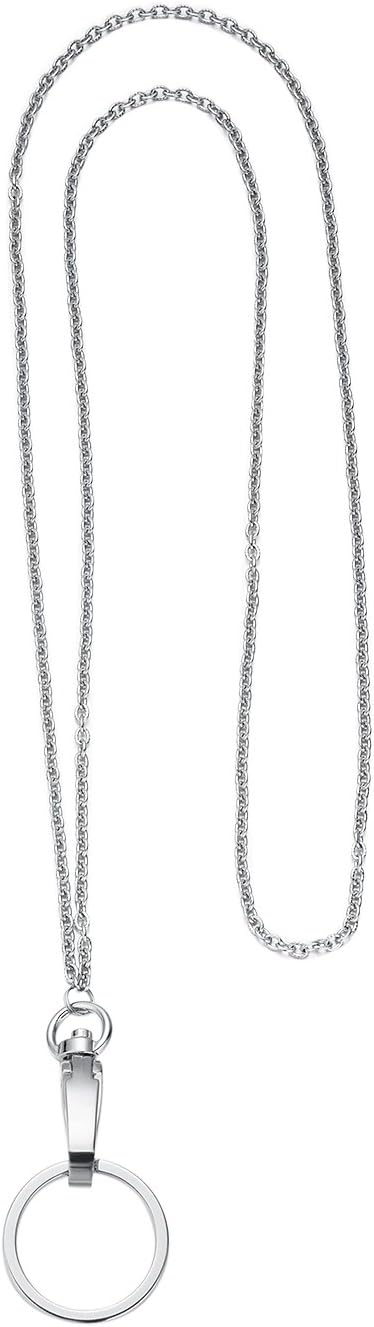 wisdompro Fashion Lanyard chain for Neck Women 19 inch Necklace Lanyard with Metal Clasp and Ring for Keys and ID Card Badge Holders (O-Ring Chain) - Image 4