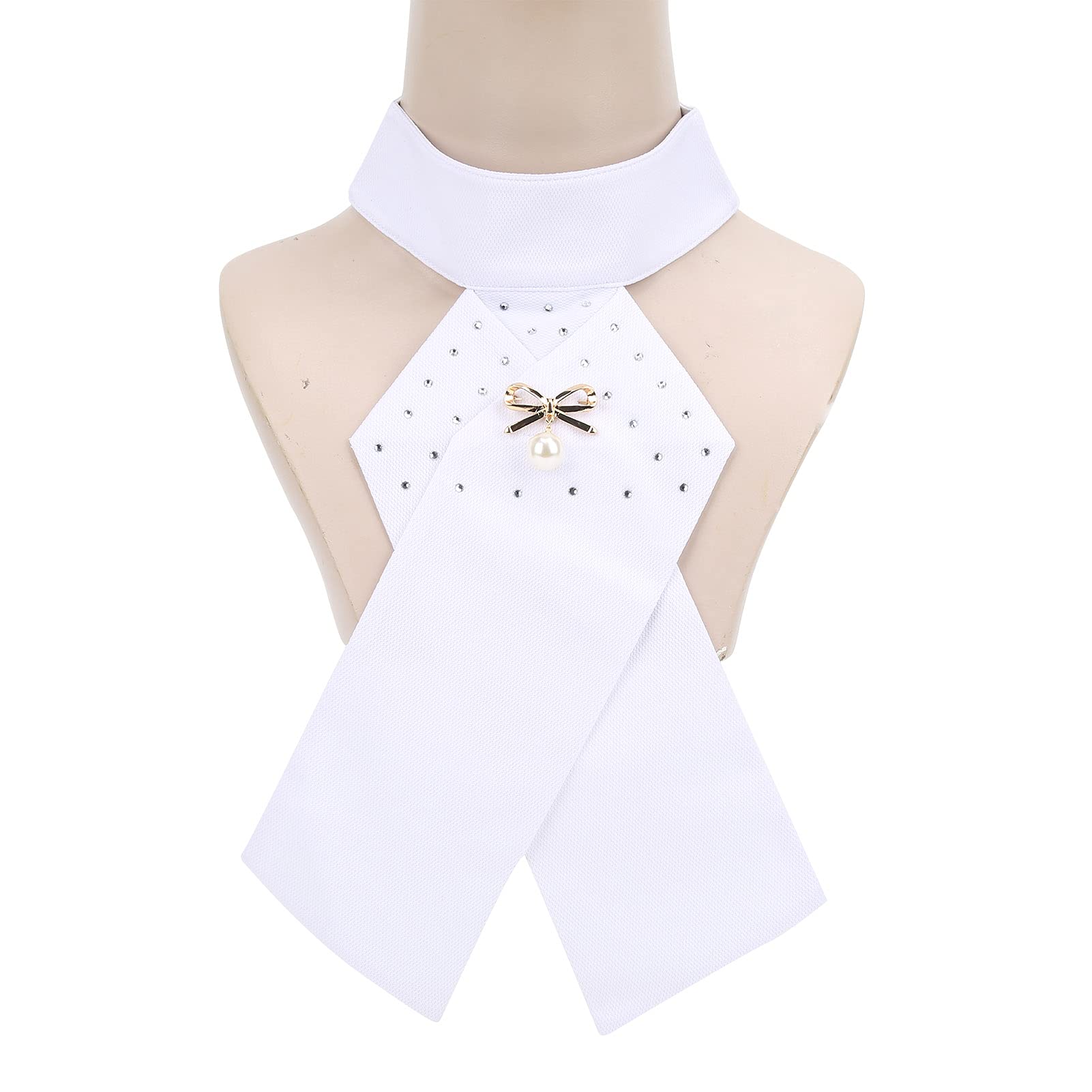 AMONIDA Horse Riding Pre Tie, White Pure Cotton Riding Pre Tie, Adult Equestrian Pre Tie, Stock Tie for Horse Riding and Equestrian Competition