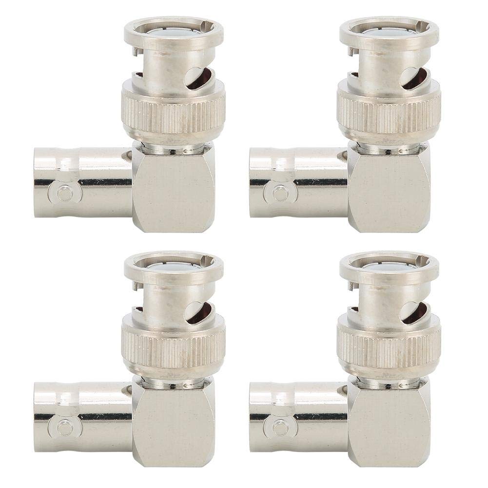 Topiky 4pcs BNC Male to BNC Female Right Angle Elbow Adapter Connector,BNC Male to BNC Female Right Angle Elbow Adapter Connector 50 Ohms Brass Connector