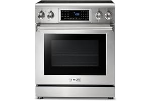 THOR Kitchen 30-Inch Electric Range with Tilt Panel and Self-Cleaning Oven in Stainless Steel - Model TRE3001