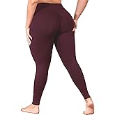 MEJING Plus Size Butt Lifting Leggings with Pockets for Women, L-5XL Yoga Pants Tummy Control, High Waist Workout Leggings