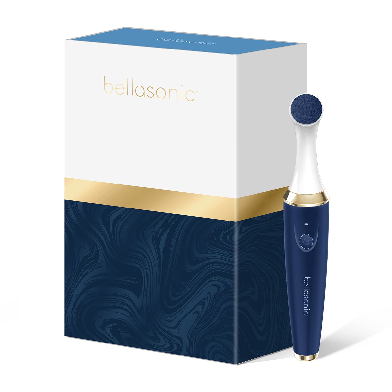 Photo 1 of BELLASONIC 4-in-1 Rechargeable Electric Nail File Set with Travel Pouch – Unique Oscillating Head – Shape, Smooth, Buff & Shine Nails – Remove Cuticles & Calluses (Navy/Gold)