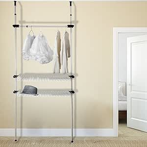 TOP-MAX telescopio perchero para colgar raíles ajustable DIY armario