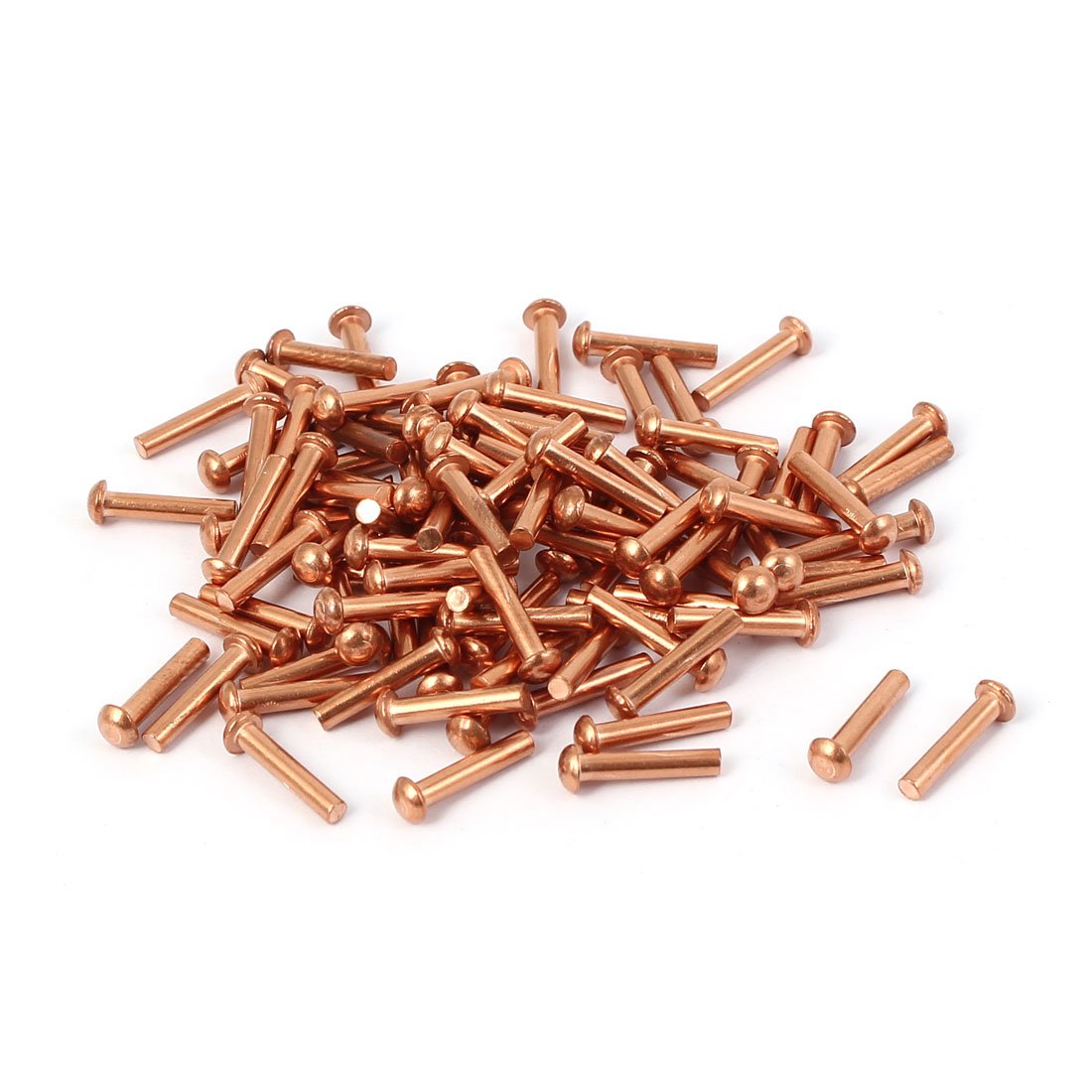 Sourcingmap a16041400ux0881 Round Head Copper Solid Rivets Hardware, Gold, 2 x 10 mm