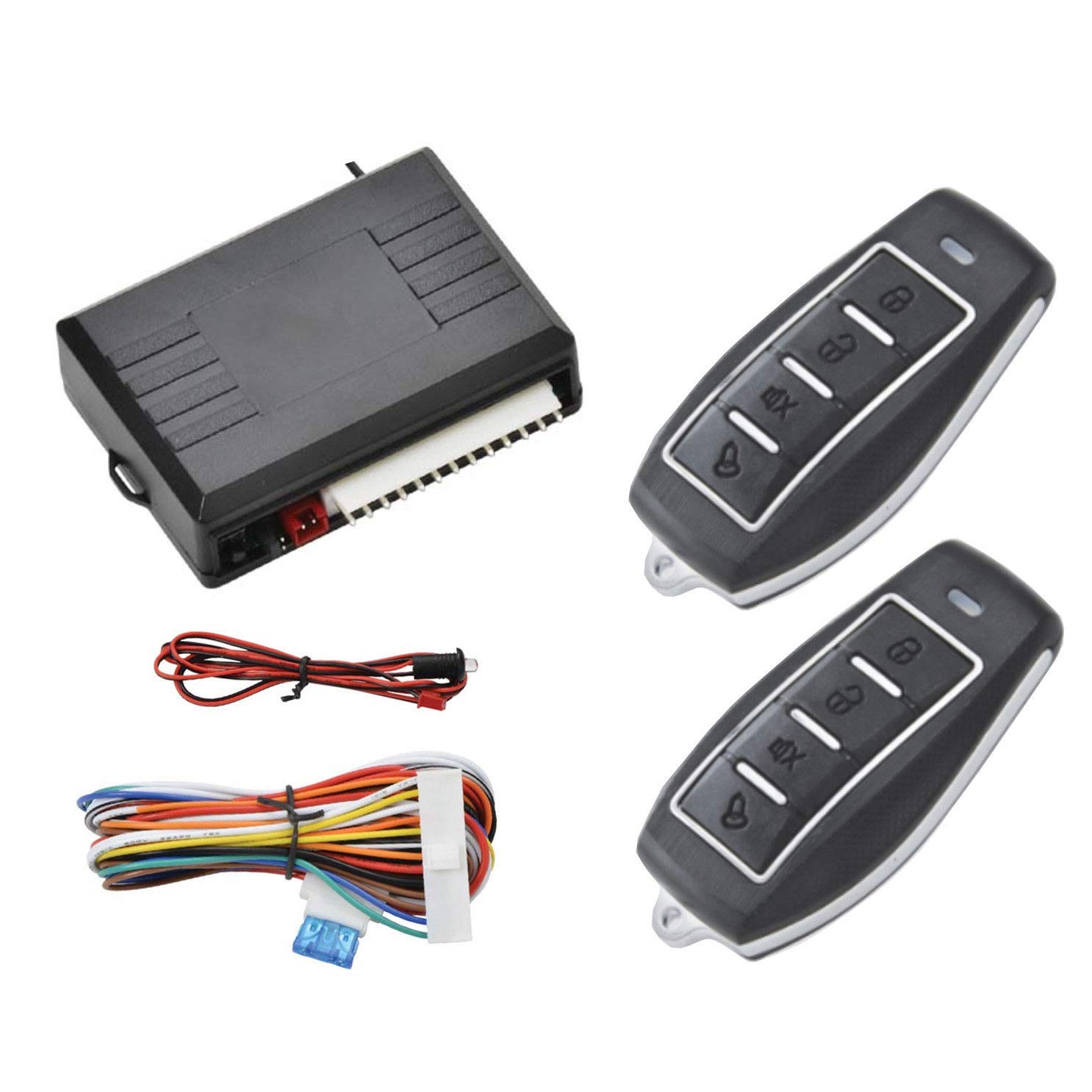 Universal Remote Control Central Door Lock Kit Style 10 Locking Keyless Entry Upgrade Kit with Contorl Box + 2 Replacement Remote Contorl for Car Central Door Lock