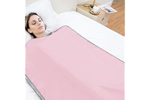 Gorapture Sauna Blanket for Detoxification, Sauna Blanket with Remote Control forExercise Recovery and Detox Portable Far Infrared Sauna Blanket for Home Fast Sweating Body Shape Fitness Pink