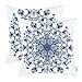 Pack of 2 CaliTime Cozy Fleece Throw Pillow Cases Covers for Couch Bed Sofa Vintage Mandala Snowflake Floral 18 X 18 Inches Navy Blue