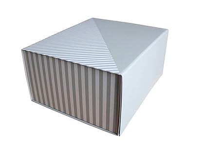 SMARTBUYER Magnetic Present Box with a Bow Empty Storage Hamper (Grey) - Pack of 3