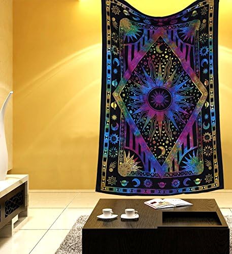 Psychedelic Celestial Sun Moon tapestry Planet Bohemian Tapestry Wall Hanging Dorm Decor Boho Tapestry Hippie Hippy Tapestry Beach Coverlet Curtain