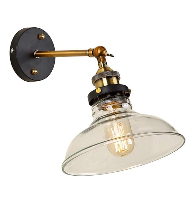 SISVIV Applique Vintage Industriale Interno Lampada da Parete Muro in