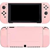 Protective Case for Nintendo Switch OLED, Pink Switch OLED Case with Ergonomic Grip Design Durable TPU Cover Shock-Absorption & Anti-Scratch Soft Slim Shell Accessories for Console & Joy Con (Pink)