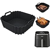 Silicone Air Fryer Liners for COSORI 5-6.5 QT,Reusable airfryer liners silicone Compatible with Ninja AF141 181,8.5inch Air Fryer Accessories for Corsori 6QT, Ninja Airfryer 5QT,Gourmia & More