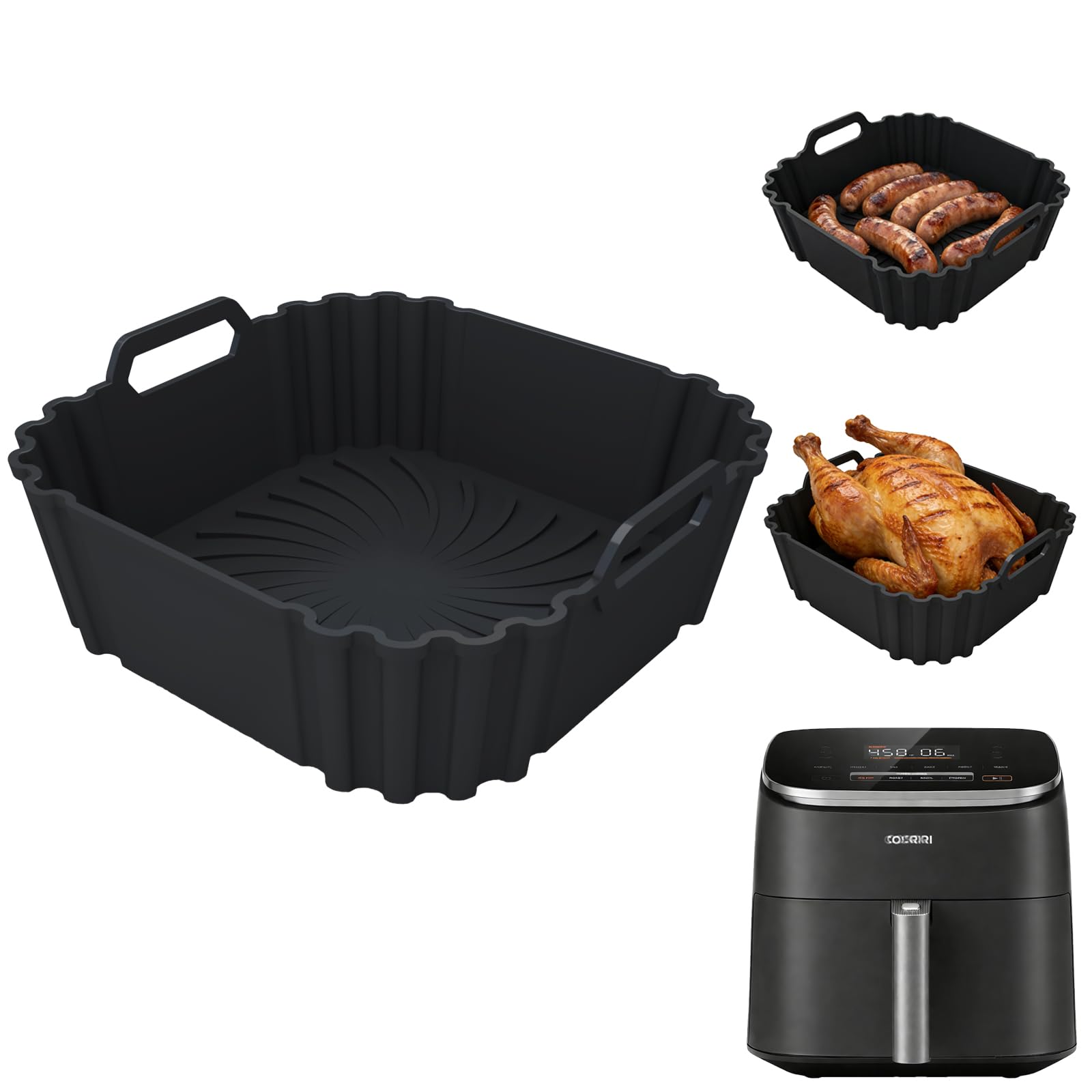 Photo 1 of ***STOCK PHOTO FOR REFERENCE ONLY***Silicone Air Fryer Liners for COSORI 5-6.5 QT,Reusable airfryer liners silicone Compatible with Ninja AF141 181,8.5inch Air Fryer Accessories for Corsori 6QT, Ninja Airfryer 5QT,Gourmia & More