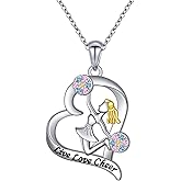 Yearace Encouragement Gifts 925 Sterling Silver Engraved Cheer Words Softball Player Cheerleader in Heart Pendant Necklace Lucky Charm Jewelry for Women, 18 inch