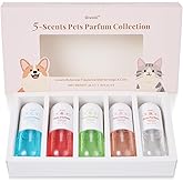 Dog Cologne & Pet Perfume Gift Set – 5 Long Lasting Scents for Dogs & Cats – Natural, Alcohol-Free Pet Fragrance – Safe Deodorizing Grooming Mist for Puppies & Kittens