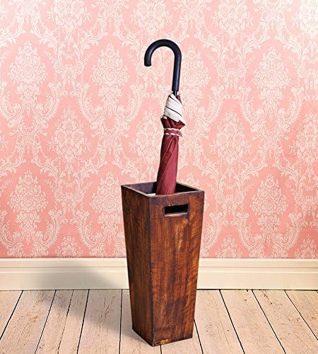 Handmade Wooden Umbrella Stand Entryway Freestanding Umbrella Holder Rack Organizer for Canes/Walking Home and Office Decor - Pine Wood