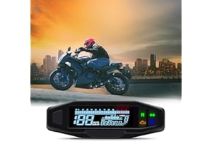 KAOLALI Digital Speedometer RPM Motorcycle Speedometer Tachometer Gauge Motorcycle LCD Digital Tachometer Universal Digital Motorcycle Meter Carburetor Odometer Meter