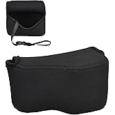 JJC Soft Neoprene Digital Camera Case Pouch Compact Bag Protector with Anti-Lost Inner Strap for Sony ZV-E10 A6500 A6400 A6300 A6100 A6000 A5500 A5100 with E 16-50mm Lens